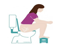 Illustration of a woman sat on a toilet