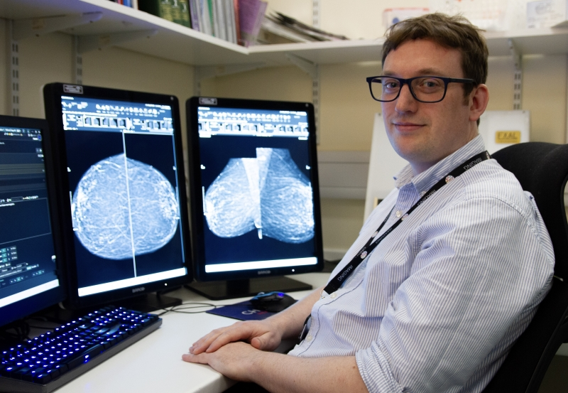 Dr James Tanner in the breast unit at Addenbrooke's
