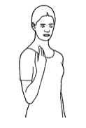 Drawing showing the elbow bending movement