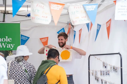 Pop-up Paints & Polaroids workshop at Cambridgeshire County Day with the Cambridge Children’s Hospital team.