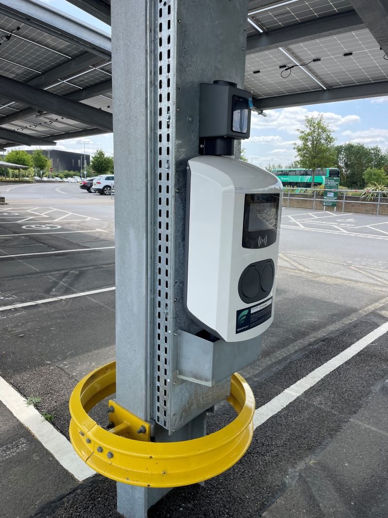 Electric vehicle charger at Babraham Road Park & Ride
