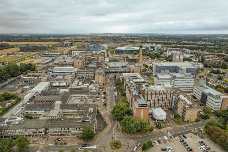 Aerial of cambridge biomedical campus