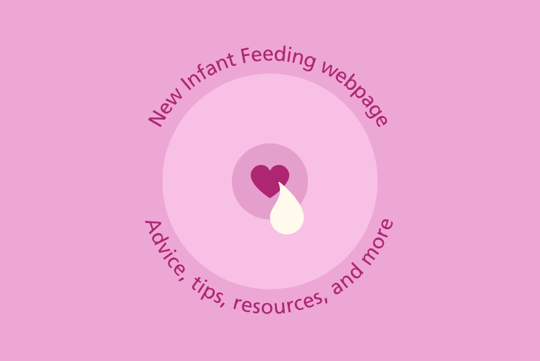 Illustration advertising new infant feeding webpage