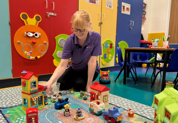 Play team in the play room