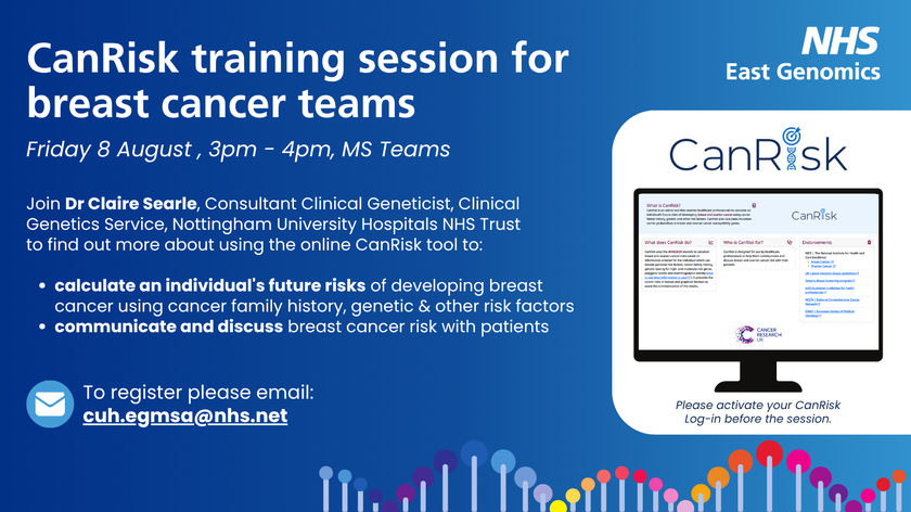 CanRisk training for breast cancer 8 Aug 2025