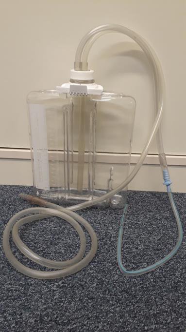 Chest drain used in OA TOF operation