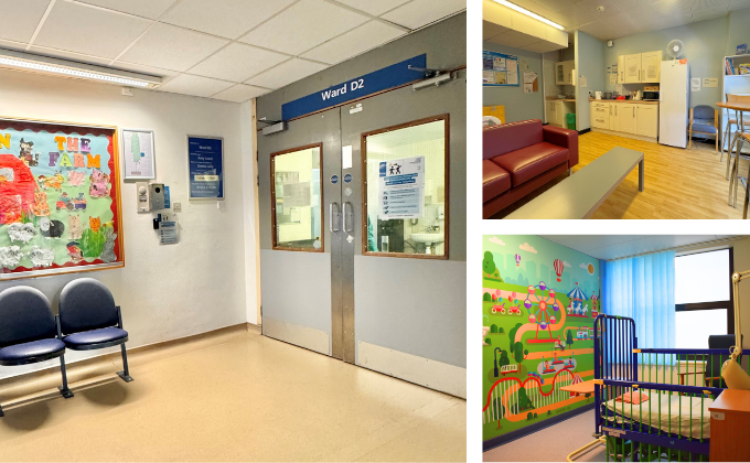 Ward D2 entrance, parents room and room