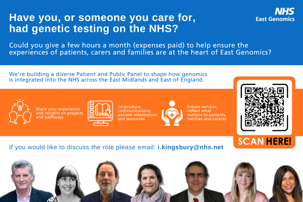 East Genomics Patient Panel flyer v2