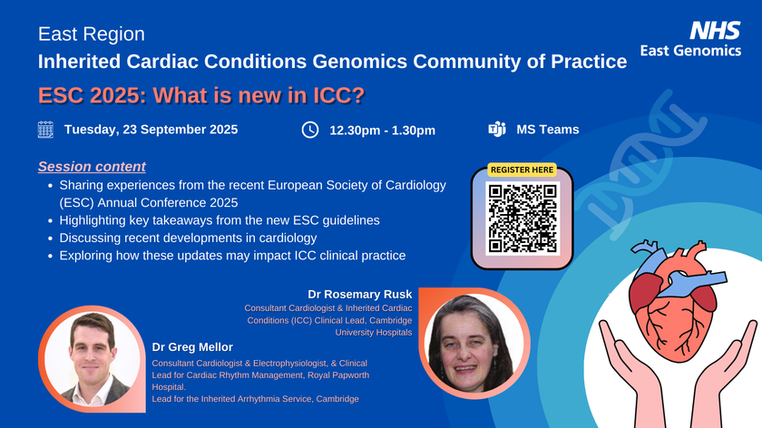 East Region ICC Genomics CoP - 23 September 2025