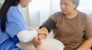 Female patient having a blood pressure check