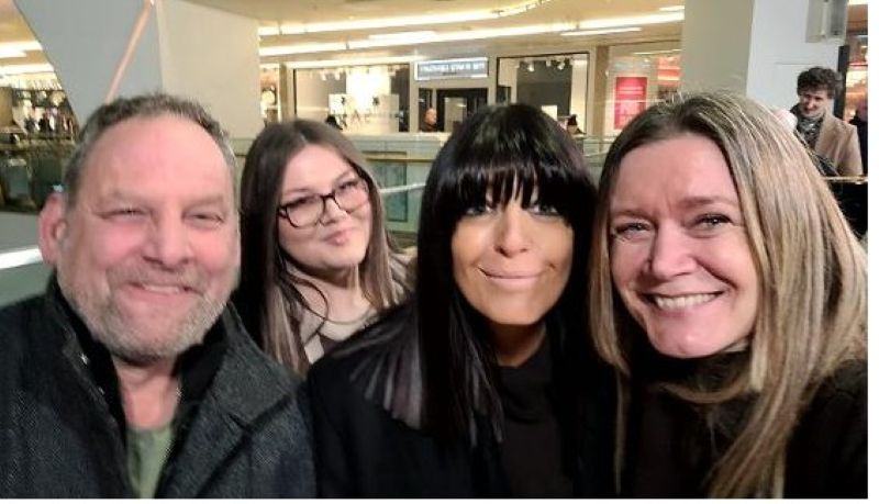Grace Matthews at the piano with, in the foreground, dad Brian, mum Vicky, and Claudia Winkerman 800 x 663
