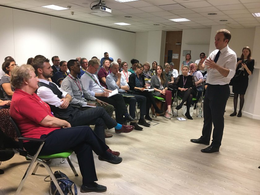 Matt Hancock on the CUH site