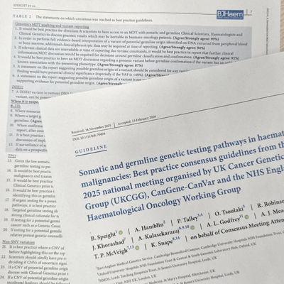 Title page and consensus statements table from the new publication