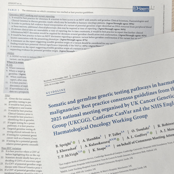 Title page and consensus statements table from the new publication