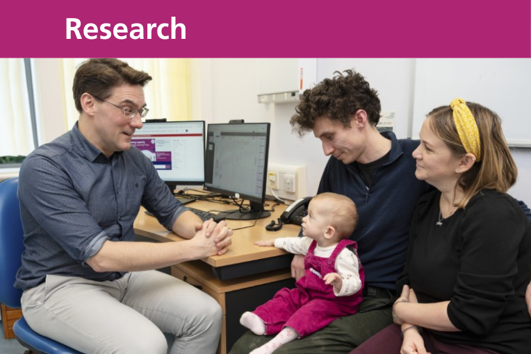 Dr Emile Hendricks with parents and baby Safi