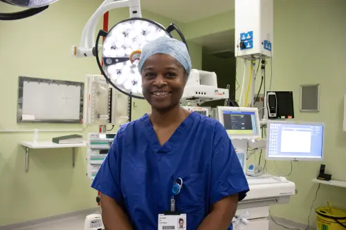 Georgette Oni in surgical theatre