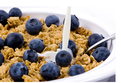 Image of porridge with blueberries on top