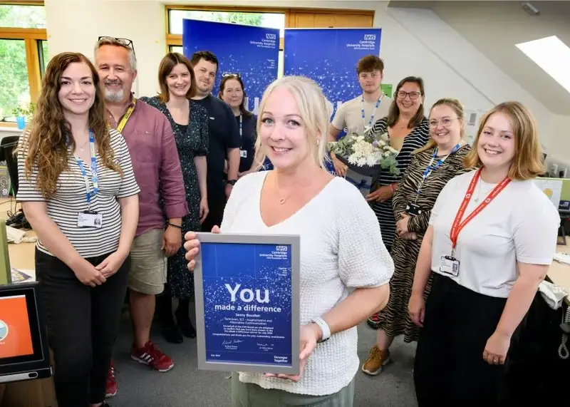 Jenny Boucher YMAD July 2024 winner and colleagues