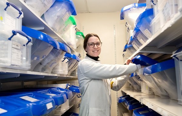 Staff member Matilde Dos Santos with stock items