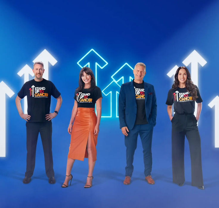 (From left to right) Alex Horne, Davina McCall, Adam Hills and Vicky Pattinson for Stand Up To Cancer