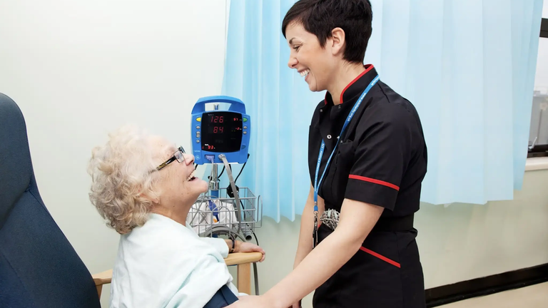 Nurse with patient