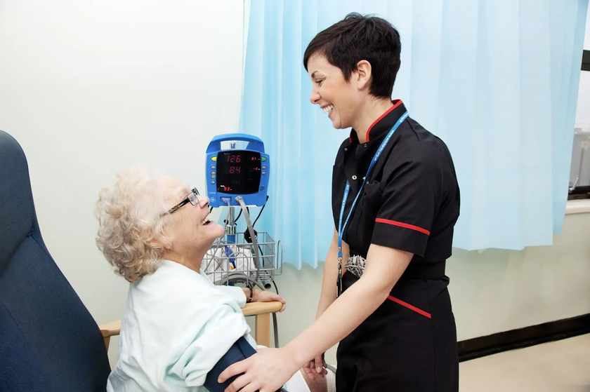Nurse with patient