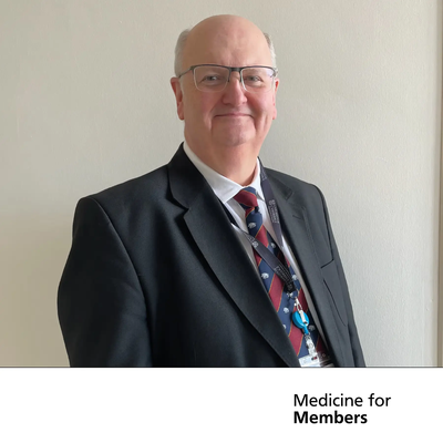 Andrew McCaskie. Text reads 'medicine for members'