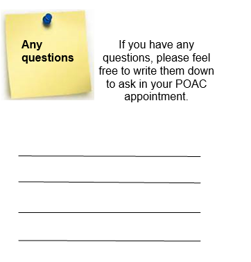 note down any questions