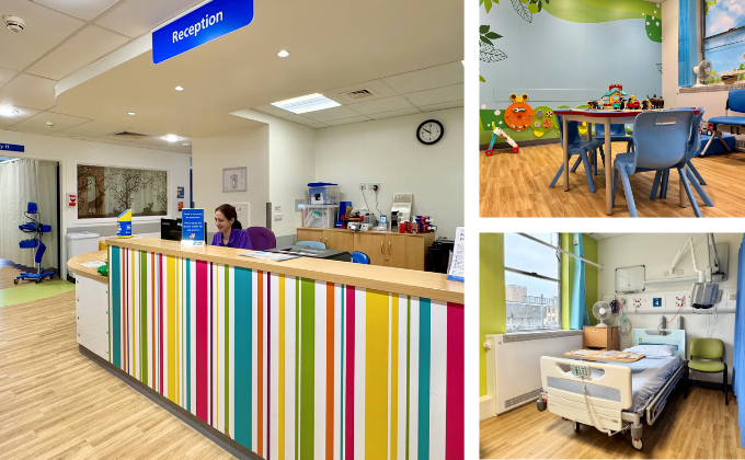 Ward F3 reception, play area and bed space