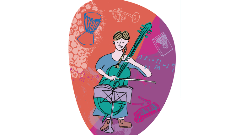 Illustration of a cello player