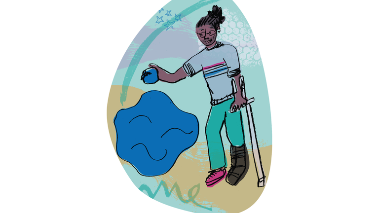 Illustration of someone working with clay