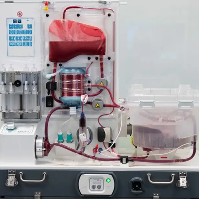 A liver being perfused on perfusion machine