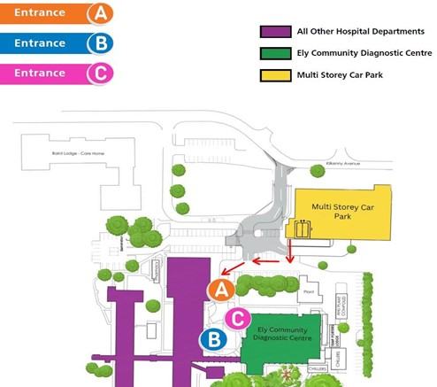 Map of Ely community diagnostic centre