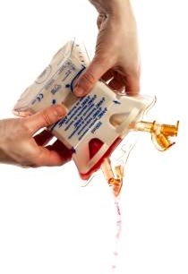 Emptying the contents into a sink