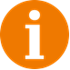 Orange circle with an 'i' inside