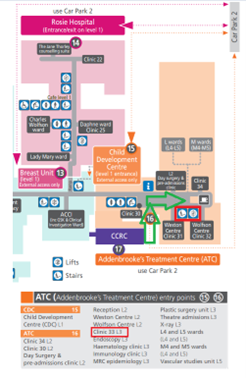 clinic 33 map with a key