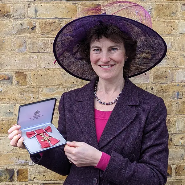 Professor Rebecca Fitzgerald with her OBE