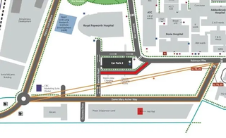 Map showing road closure