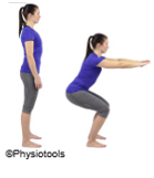 Illustration of a person standing then in a squat position