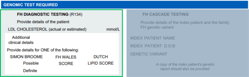 FH diagnostic testing
