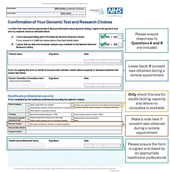 If collecting remote consent using the record of discussion form make use of the remote consent tick box