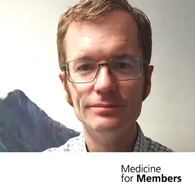 Dr Tim Rittman. Text reads 'Medicine for Members'