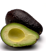 Image of an avocado sliced in half