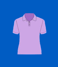 Illustration of the lilac polo shirt, worn by radiology clinical support workers
