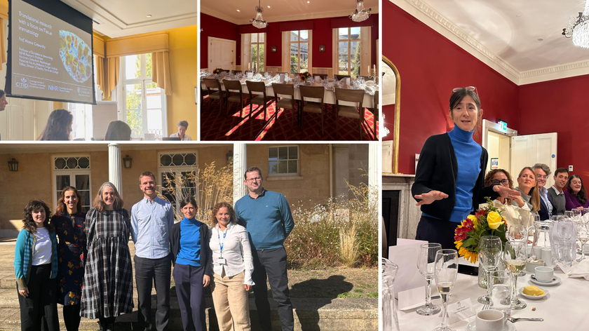 Doctors Preceptorship course collage. Event presentation at Downing College, group photo, dinner speach and dinner table