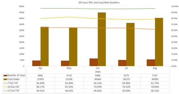 Monthly turnaround time graph for 2026