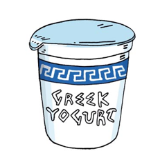 Illustration of a tub of Greek yoghurt