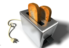 image of a toaster with 2 slices of toast in it