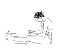 Illustration of a person sitting with both legs straight out in front of them