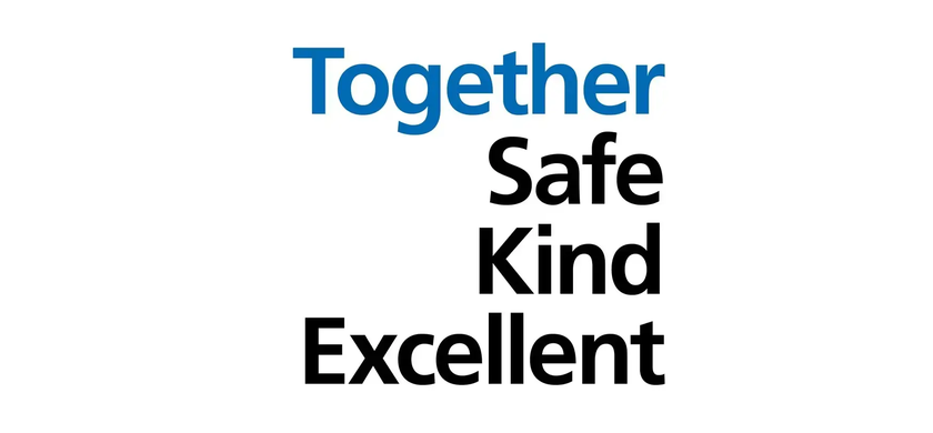 The Together - Safe, Kind, Excellent logo stack